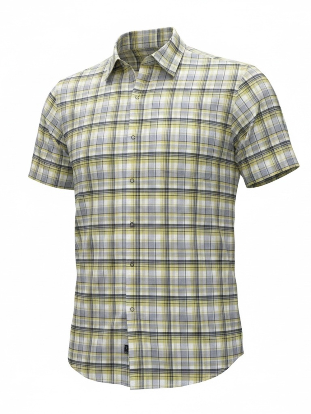 Swiss Tech Men's Short-Sleeve Plaid Button-Down Shirt - Yellow & Gray
